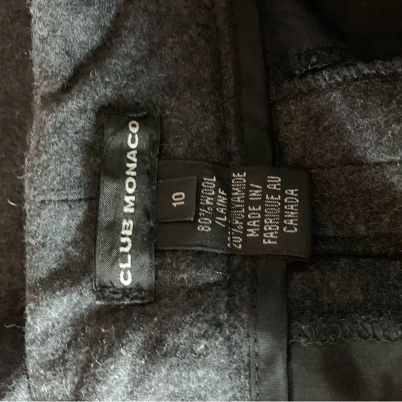 Club Monaco Women’s Grey Wool Blend Wide Leg Trouser  Pant Size 10 Work Wear - Picture 3 of 11